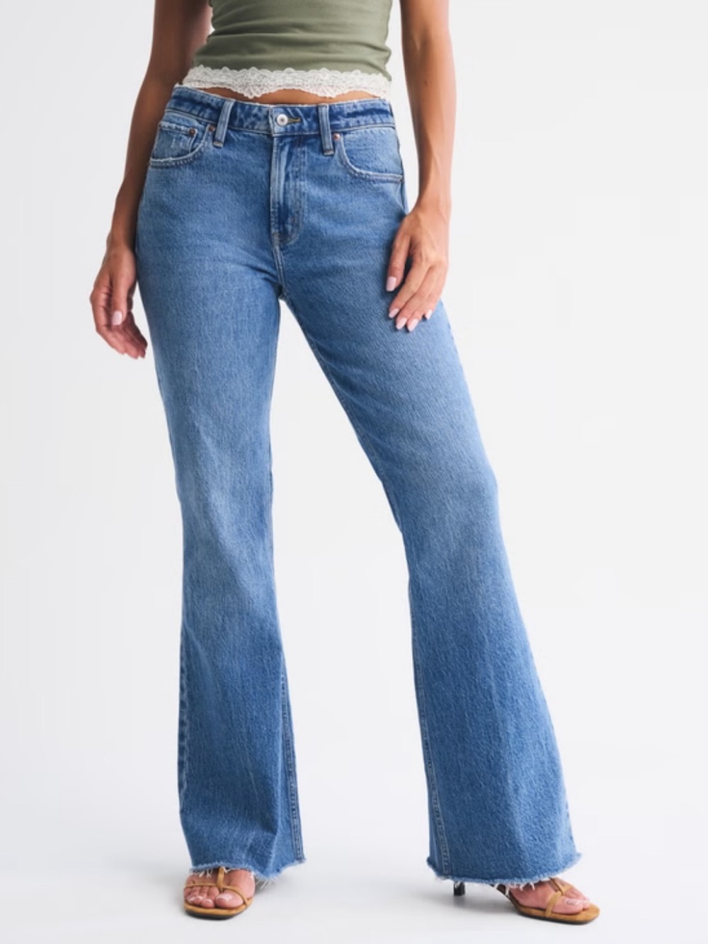 Abercrombie & Fitch Midwash Blue Flare Jeans